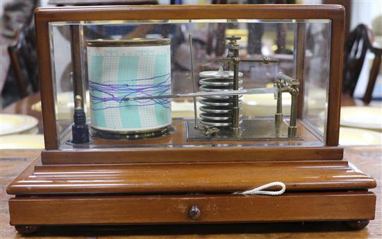 A mahogany cased barograph by Ross, London W.36.5cm